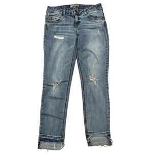 WIT AND WISDOM Raw Hem High Low Ankle Jeans Size 4 Inseam 25